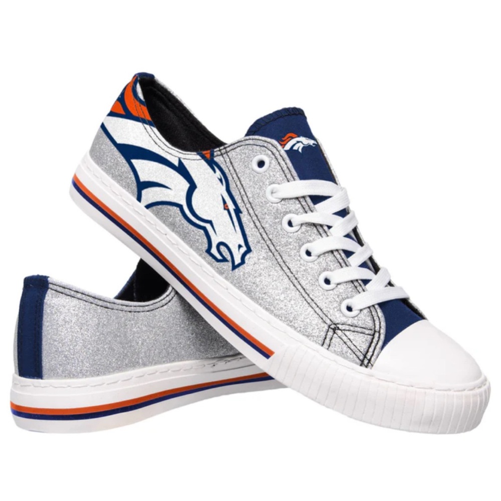 NWOT Denver Broncos Women's Size 9 Athletic Shoes - Silver, Orange and Blue